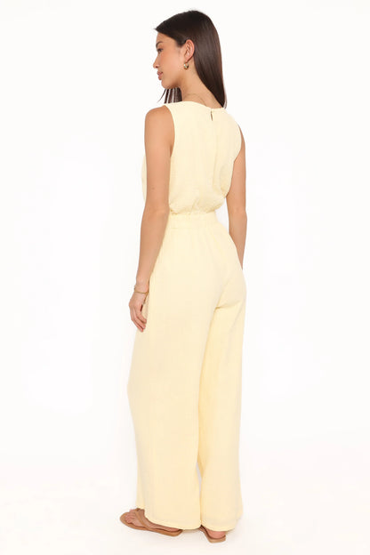 Brenna Cotton Jumpsuit Baby Yellow
