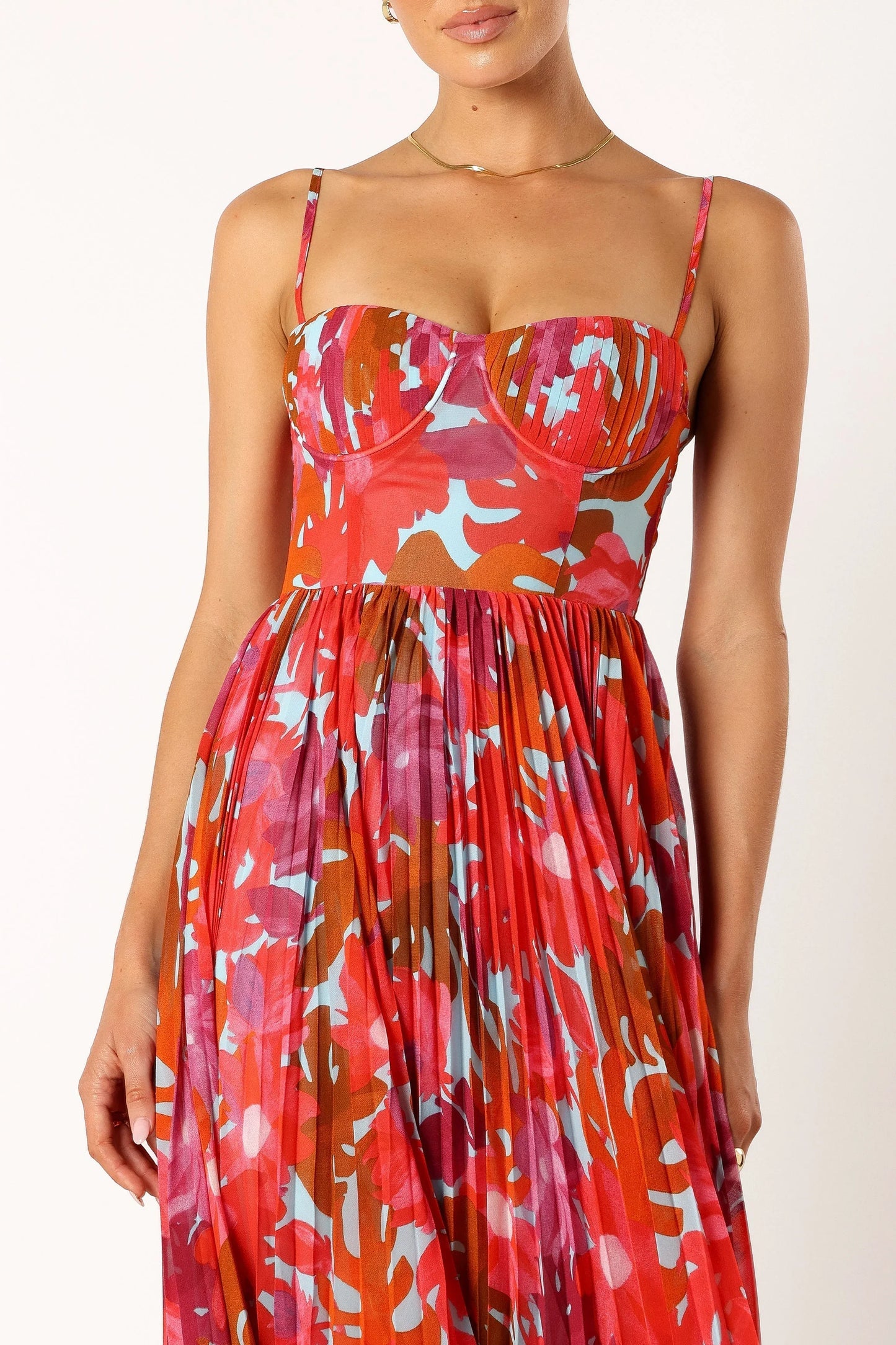 Achanti Pleated Maxi Dress Pink Azalea