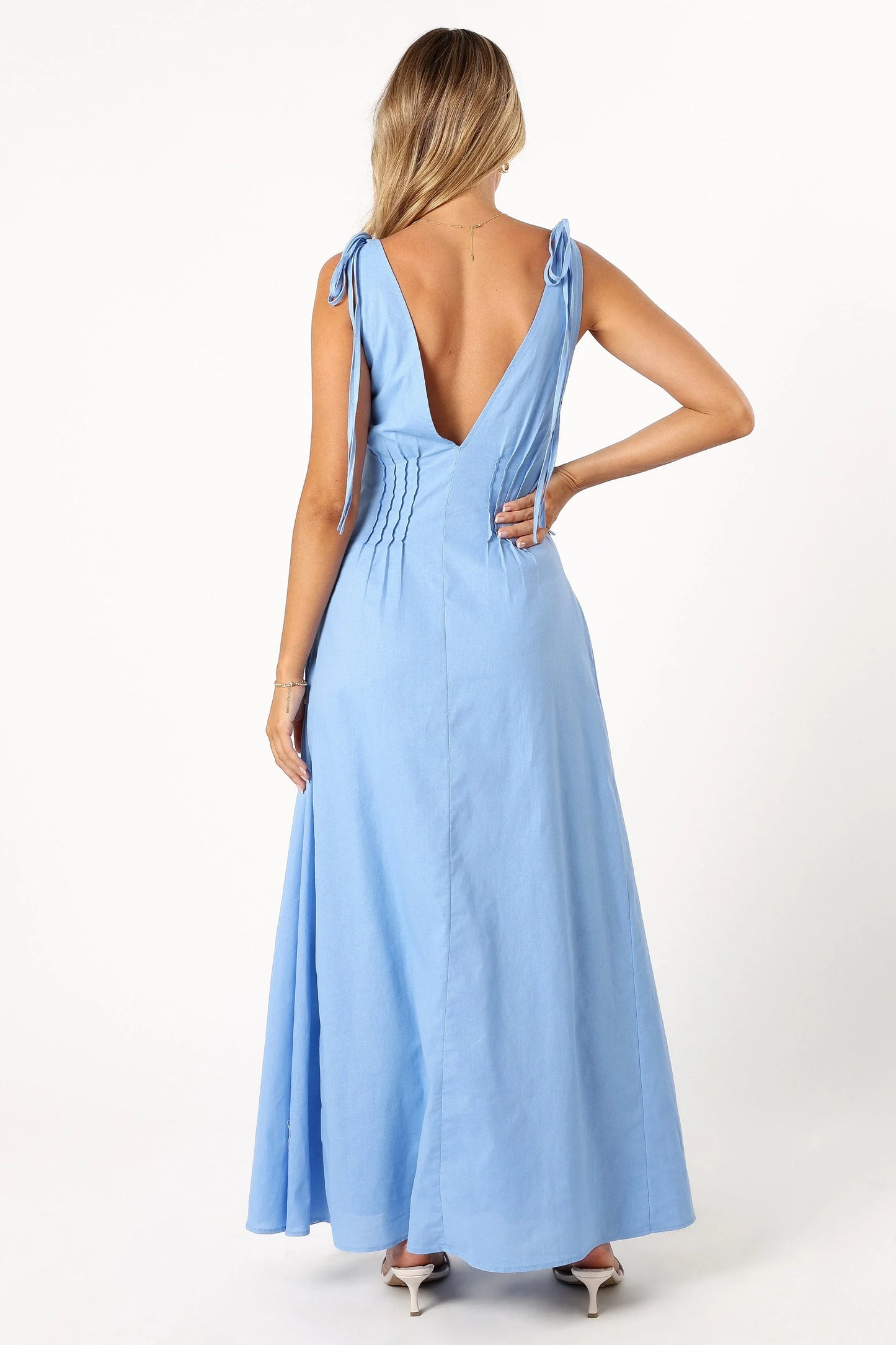 Lainey Tie Maxi Dress Blue