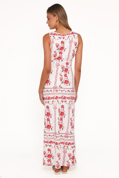 Amore Bias Cut Maxi Dress Red Rose