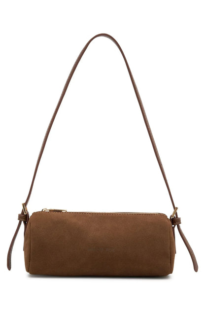 Gannon Shoulder Bag Chocolate Faux Suede