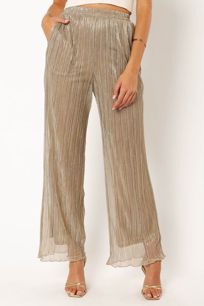 Walker Plisse Pants Silver