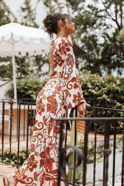 Inala Maxi Dress Brown Floral
