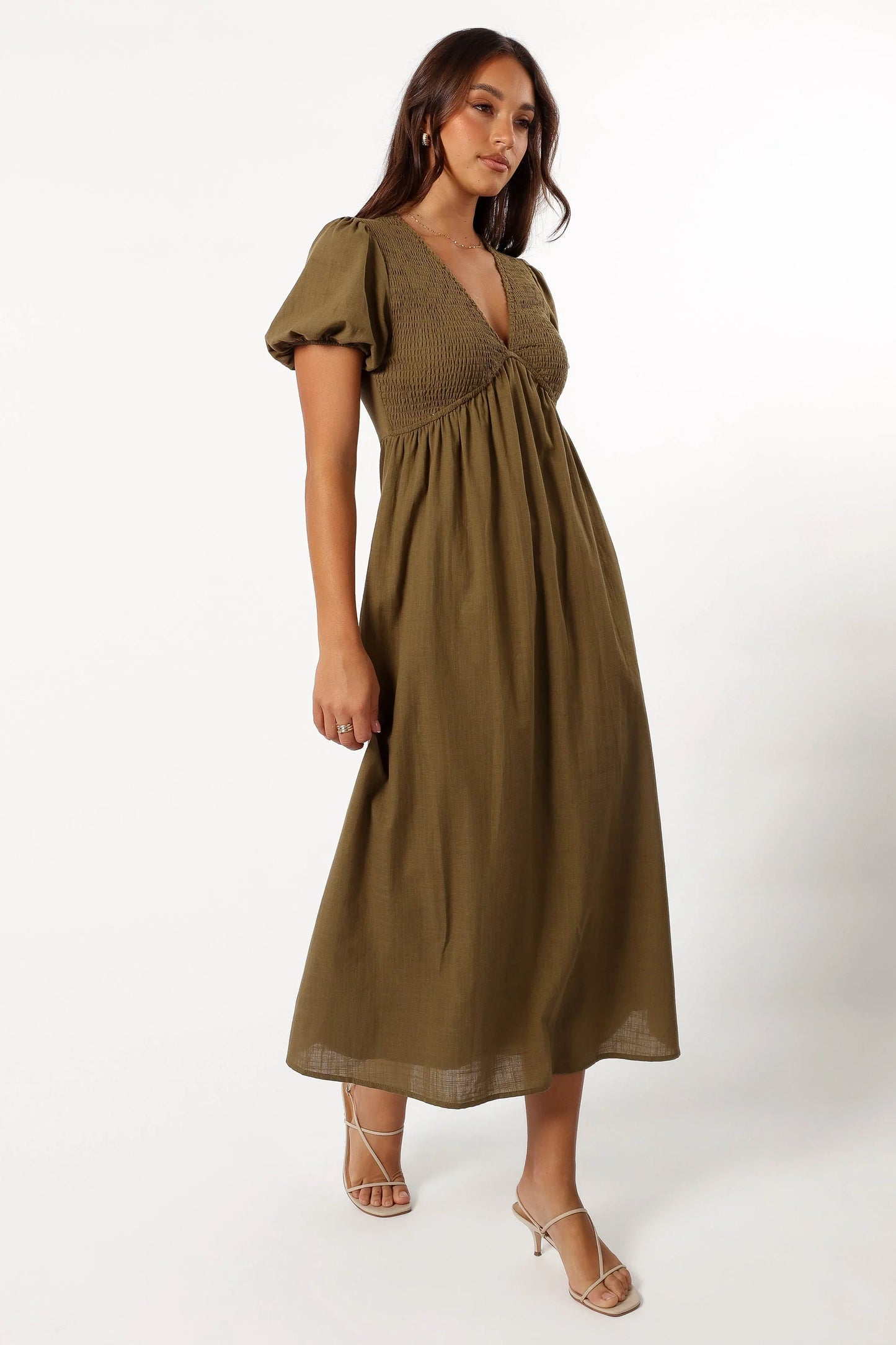 Brooke Midi Dress Khaki