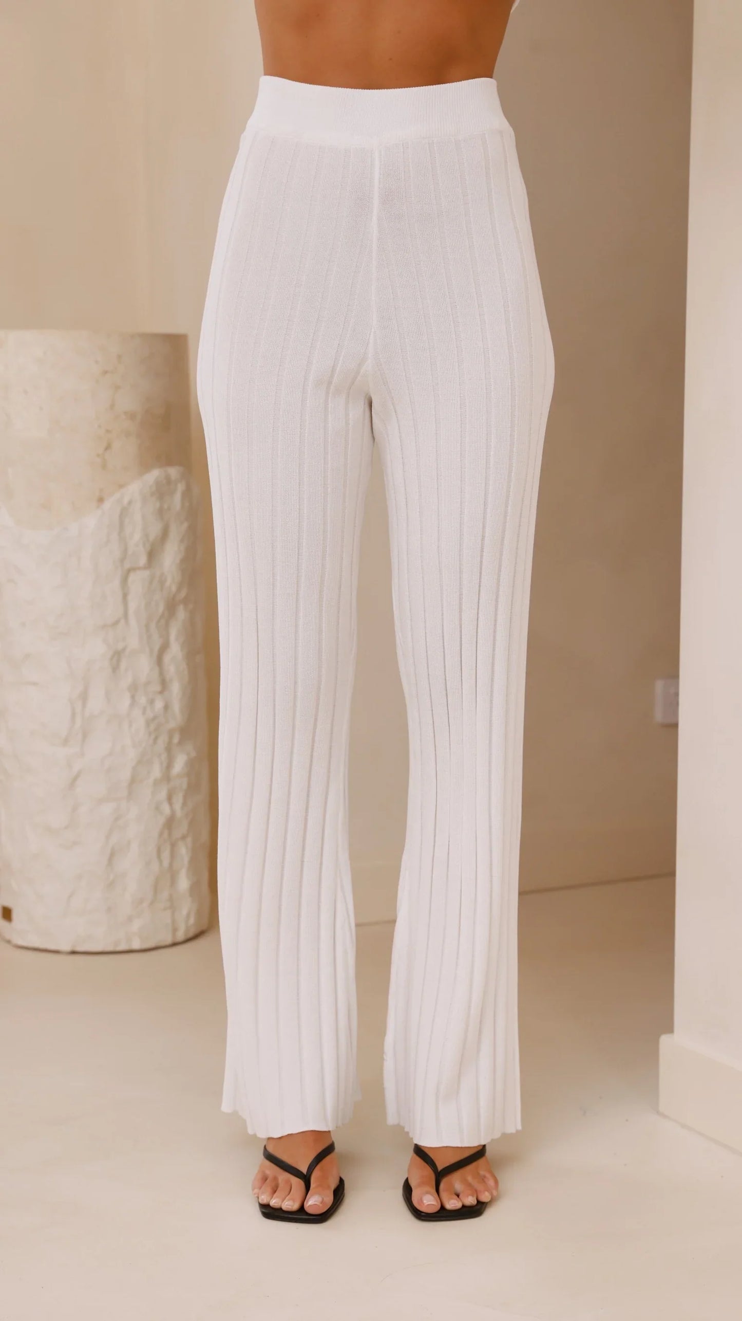 Megan Knit Pants White