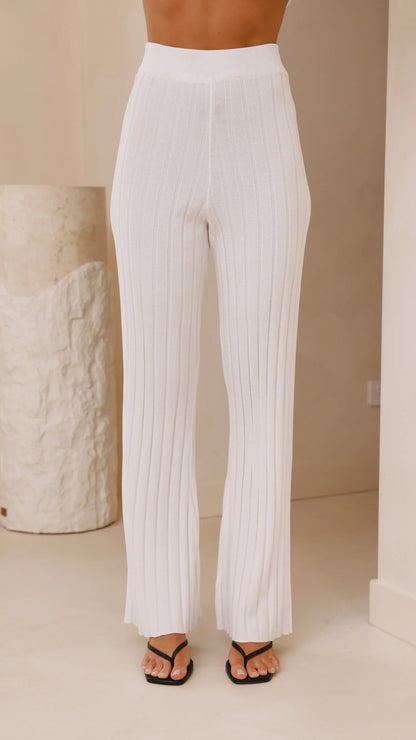Megan Knit Pants White