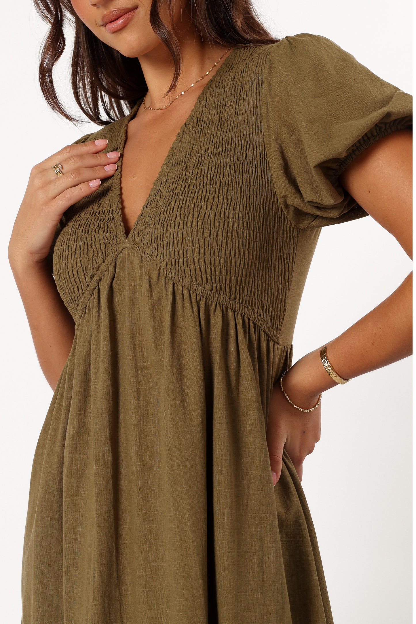 Brooke Midi Dress Khaki