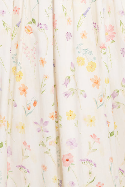 Katana Puff Sleeve Midi Dress Floral