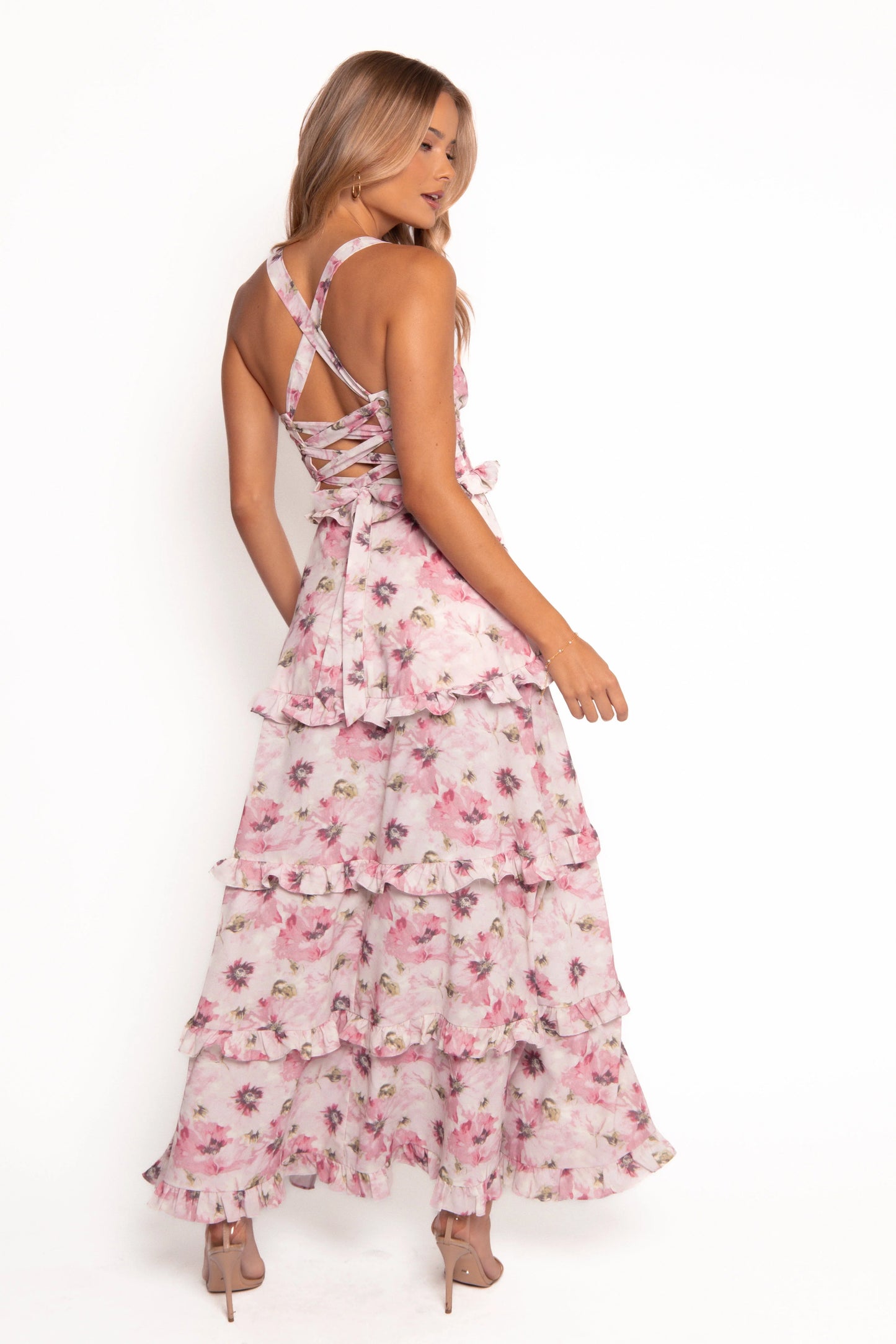 Lillee Tiered Maxi Dress Pink Bloom