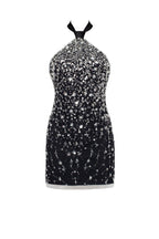 Striking halterneck crystal embellished mini dress Xo Xo