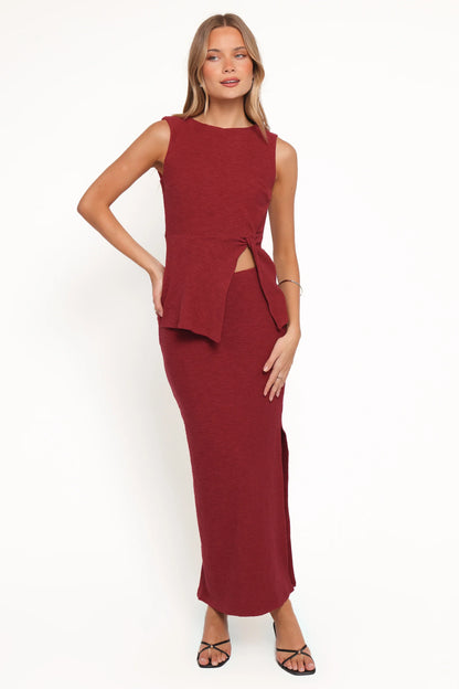 Beatrice Maxi Skirt Set Berry