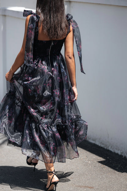 Floret Midi Dress Dark Floral