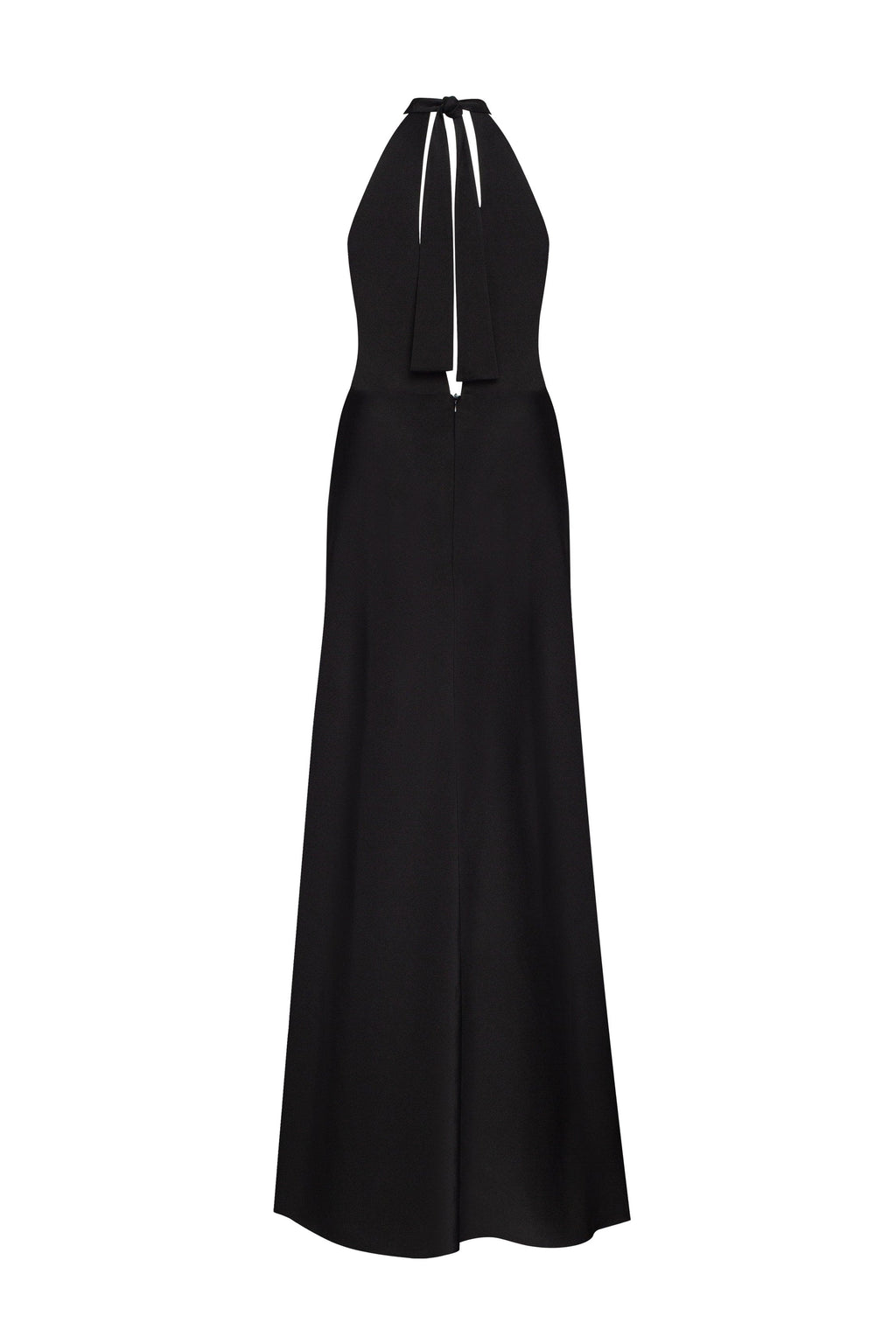 Classical black halterneck satin maxi dress Xo Xo