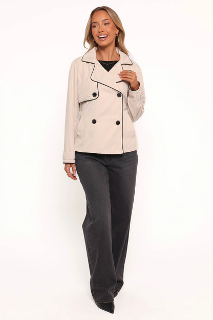Franklin Cropped Trench Ecru
