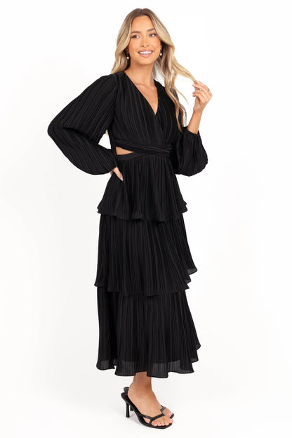 PIppa Long SLeeve Midi Dress Black