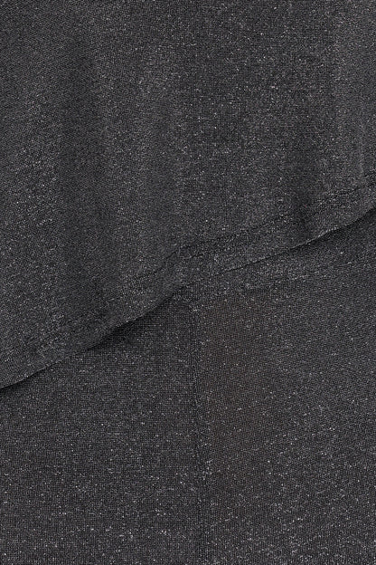 Anna One Shoulder Lurex Jumpsuit Black Silver