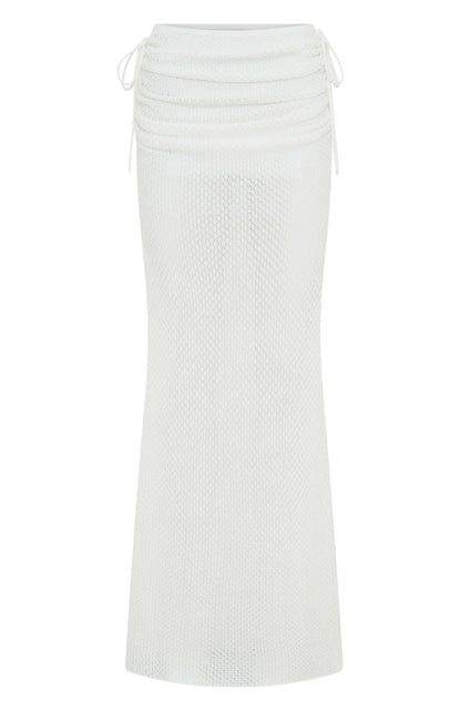 Stand And Stare Knit Maxi Skirt White