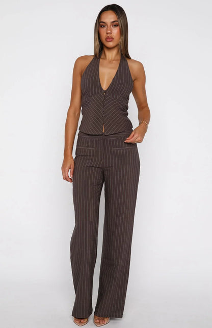 I Dont Compete Halter Top Chocolate
