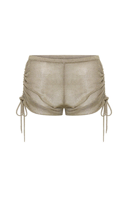 Just Out Here Knit Booty Shorts Gold