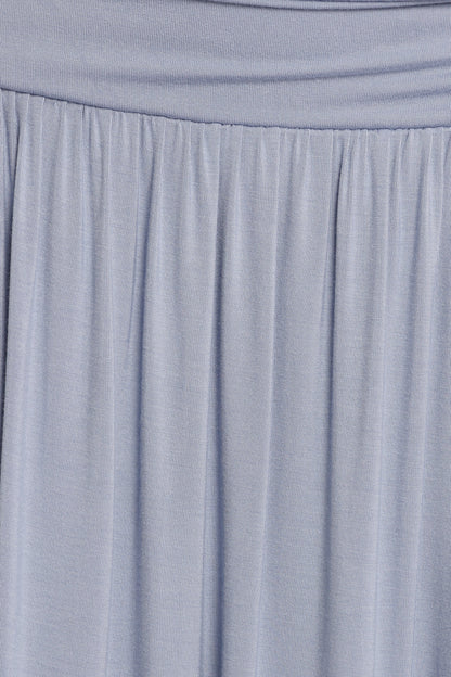 Lavia Ruched Knit Maxi Skirt Soft Blue