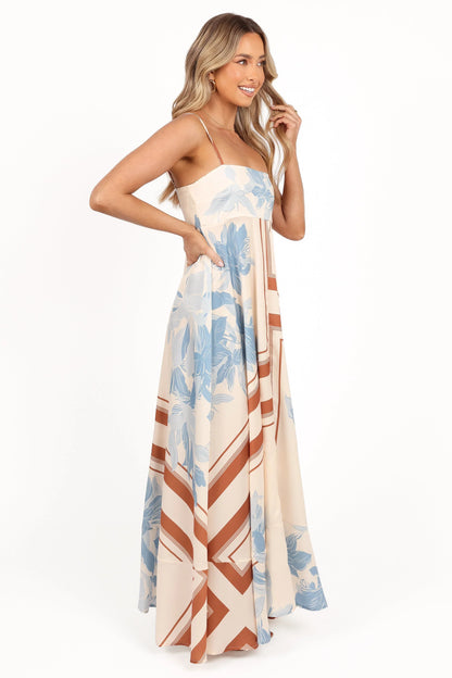 Elanor Maxi Dress Pale Blue Print