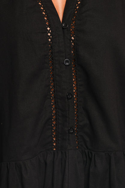 Hart Long Sleeve Mini Dress Black