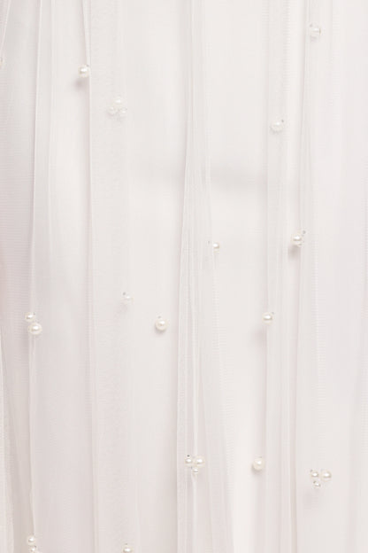Yulia Pearl Midi Dress Ecru
