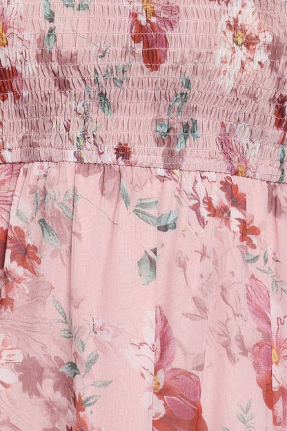Alamea Long Sleeve Midi Dress Pink Floral