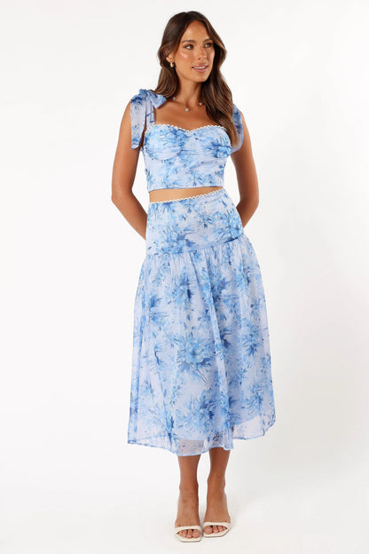 Elle Two Piece Set Blue Floral