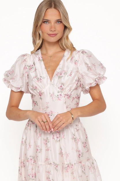 Jocelyn Maxi Dress Ivory Pink Floral