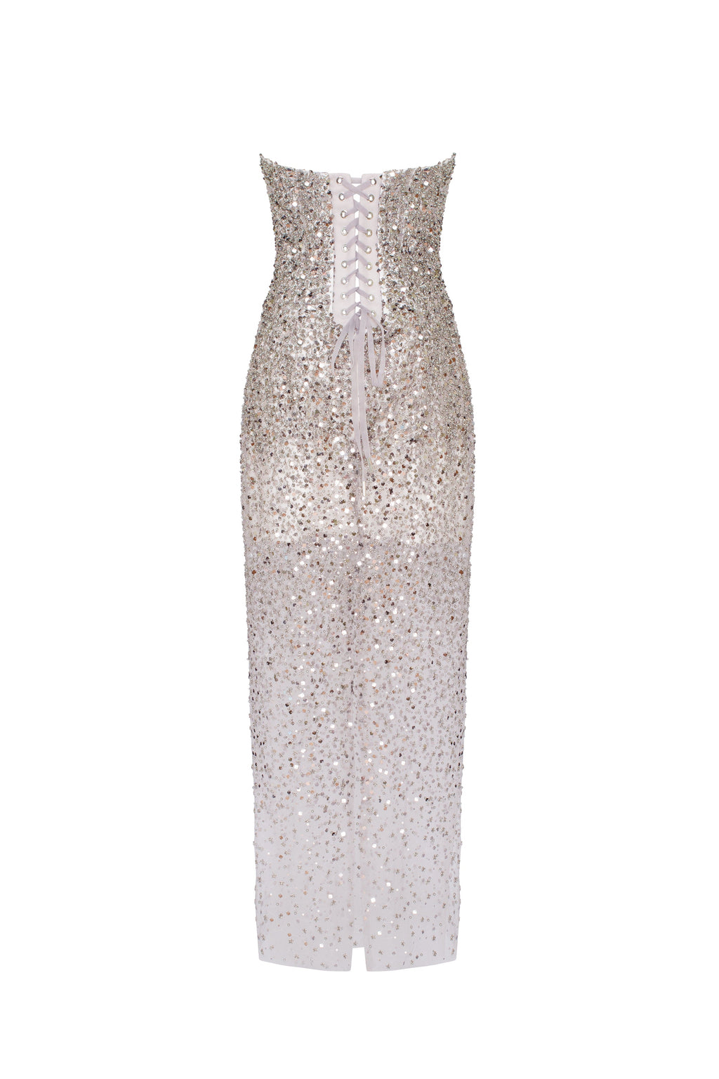 Entrance worthy semi sheer sequined silver maxi dress Midnight Walk
