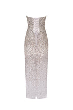Entrance worthy semi sheer sequined silver maxi dress Midnight Walk