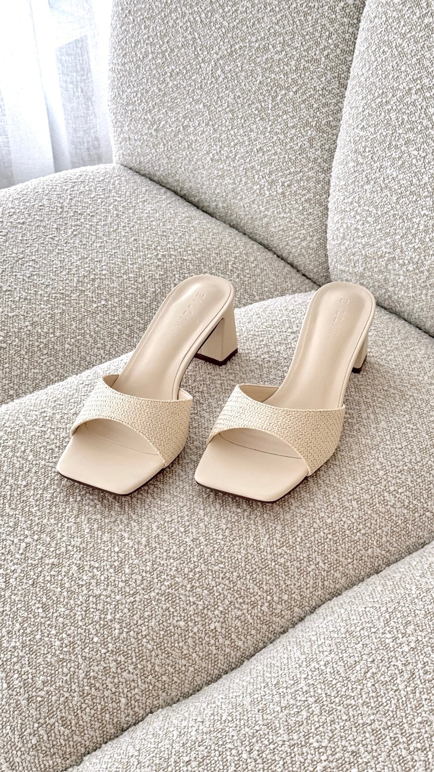 Freda Heel Cream Raffia