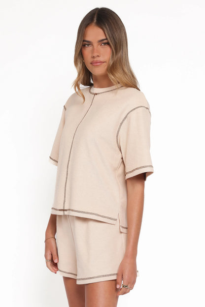 Melody Knit Short Set Oat