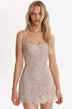 Beige corset mini dress