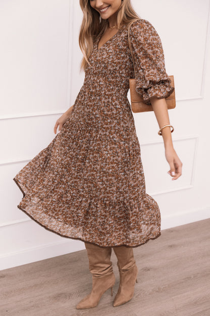 Simone Midi Dress Camel