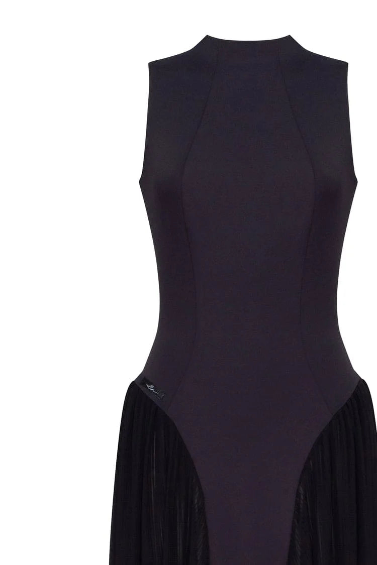 Elegant mock neck maxi dress Parisienne