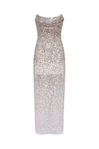 Entrance worthy semi sheer sequined silver maxi dress Midnight Walk