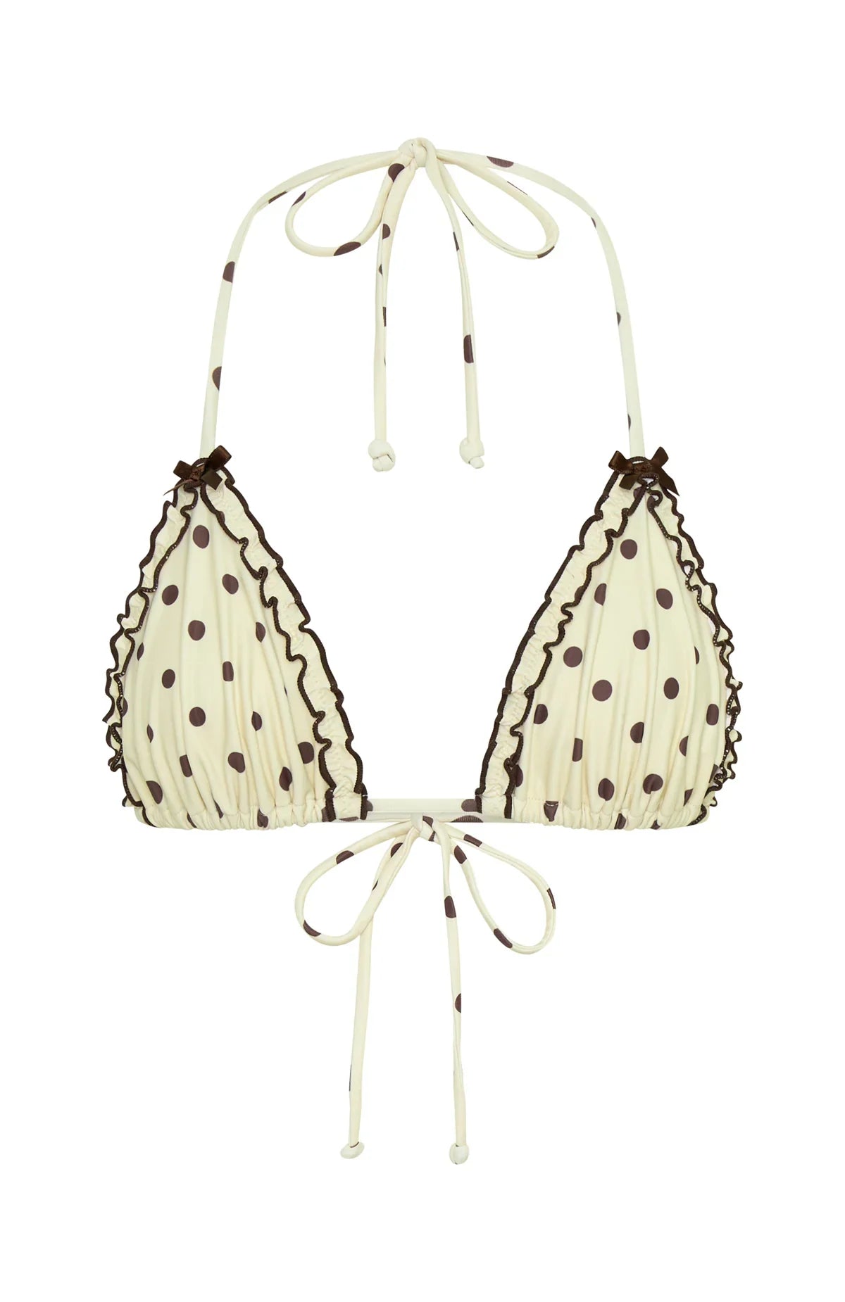 Daphne Bikini Top Cream Choc Polka Dot