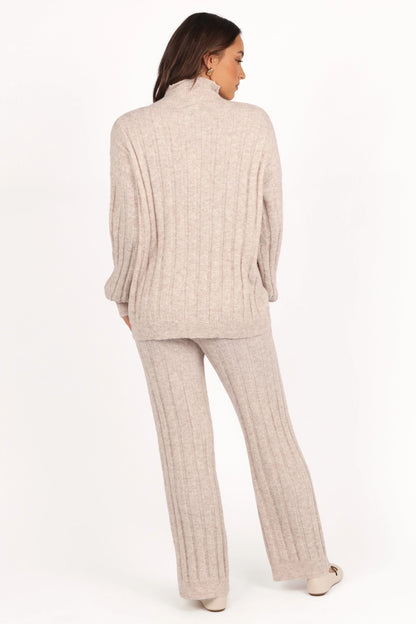 Tahoe Ribbed Knit Set Beige