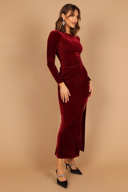 Sarine Long Sleeve Maxi Dress Wine