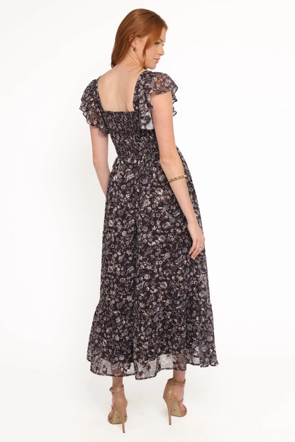 Myles Maxi Dress Brown Blue Floral
