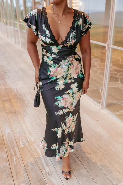 Arella Maxi Dress Black Floral