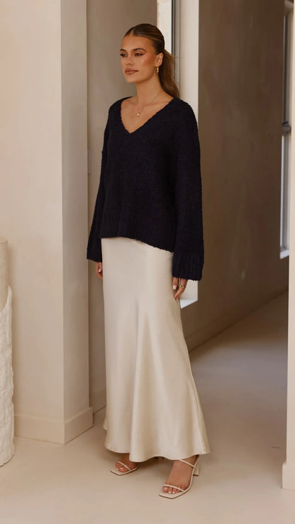 Silas Knit Top Navy