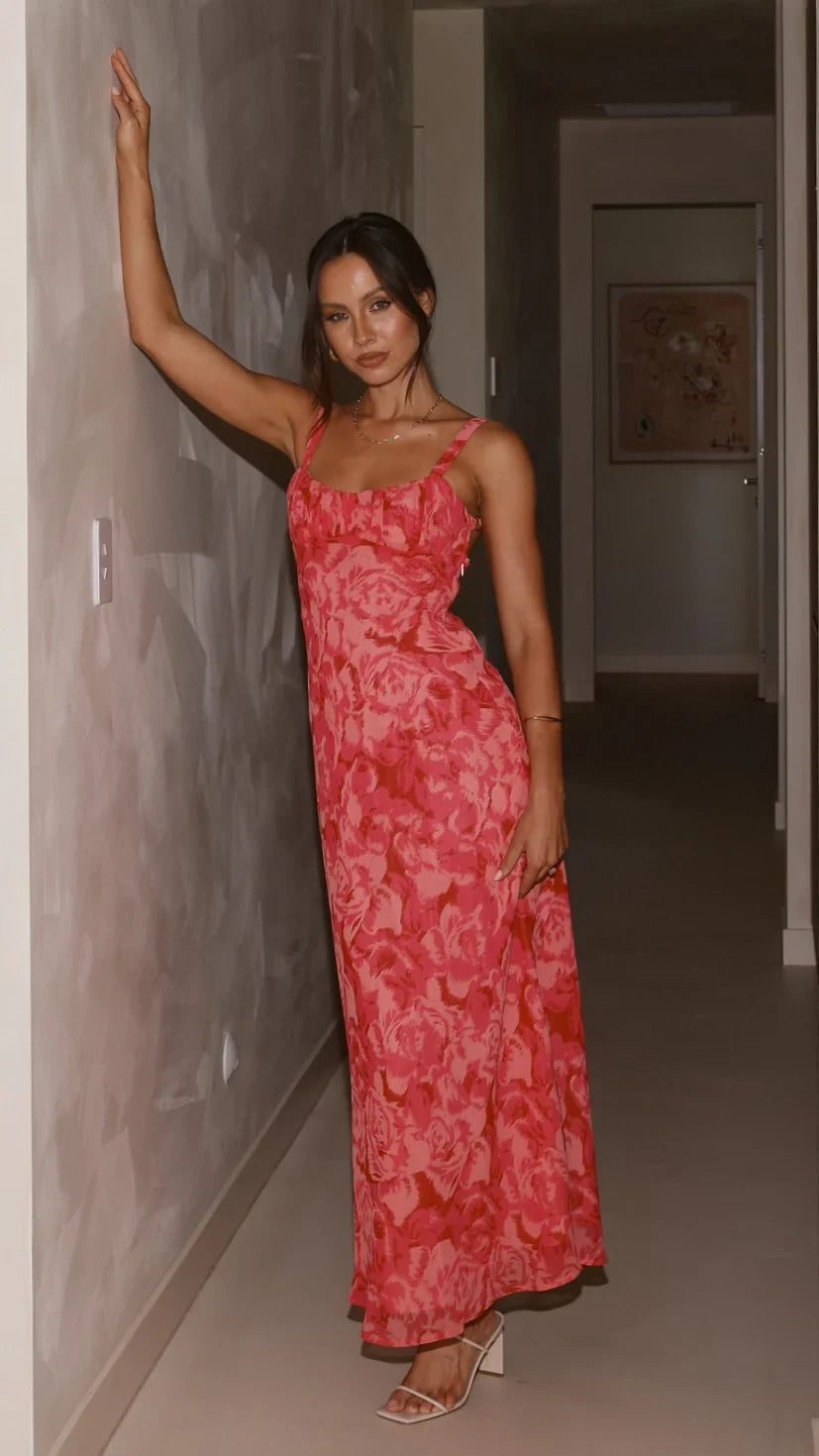 Margo Midi Dress Pink Floral