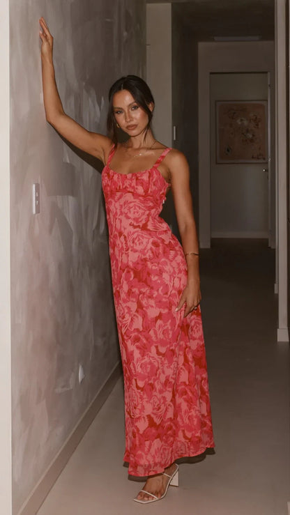 Margo Midi Dress Pink Floral