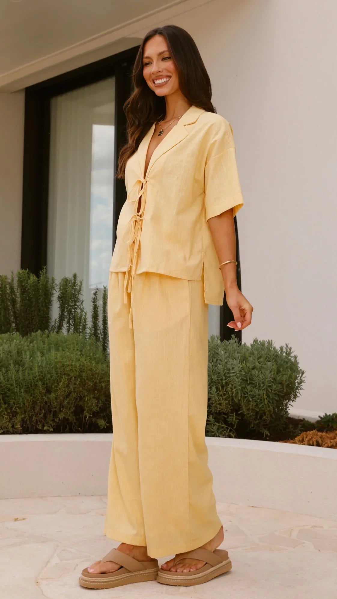 Lexi Linen Pants Baby Yellow