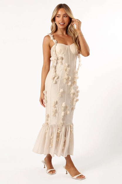 Posedly Midi Dress Cream