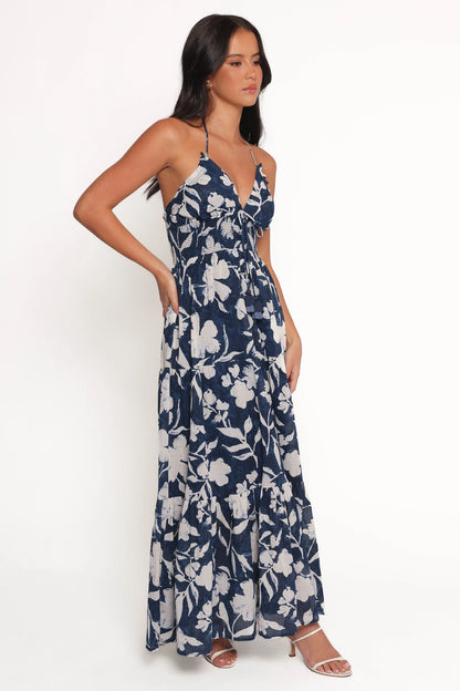 Coralie Maxi Dress Navy Peony
