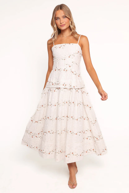 Eleanora Midi Dress White Floral